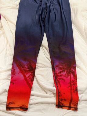 Terez and Athleta bundle Sunset Ombre Palm / Blue Camo Leggings and more